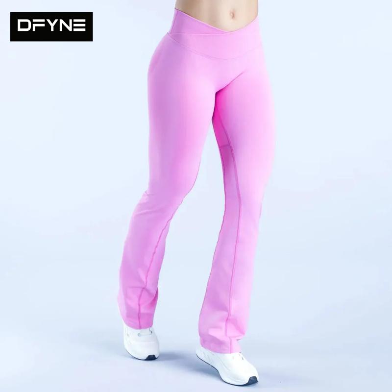2026 DFYNE Vision Flares Women’s Workout Pants| Regular Length Flare Leg Yoga Pants| Full Logo Activewear