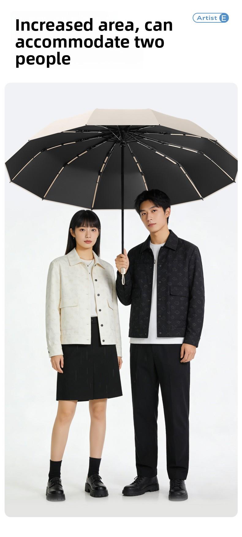 Mucat Umbrella,Full Automatic Anti-rebound Umbrella,Men's Automatic Umbrella – Foldable, Large Windproof Thickened, Dual Use for Sunny & Rainy Days,UV Sun Umbrella,Big Umbrella