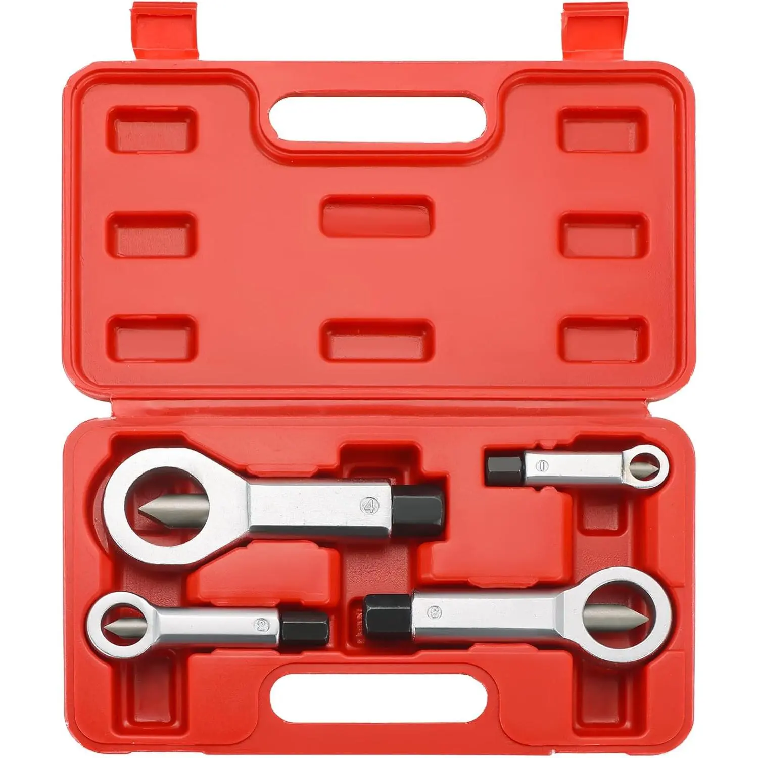 4PCS Professional Nut Splitter Set, Nut Buster Tool for Rusted Damaged Nuts Removal (Automotive & Motorcycle Car Repair Assembly Disassembly Tool), Nut Removal
