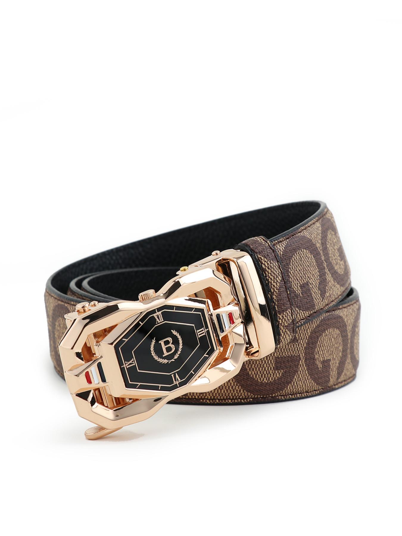 New Trendy Fashion Men's Belt, Casual Business Leather Belt, Versatile Daily Wear Waistband for Suits & Pants, Adjustable Waist Belt, Elegant Belt Buckle