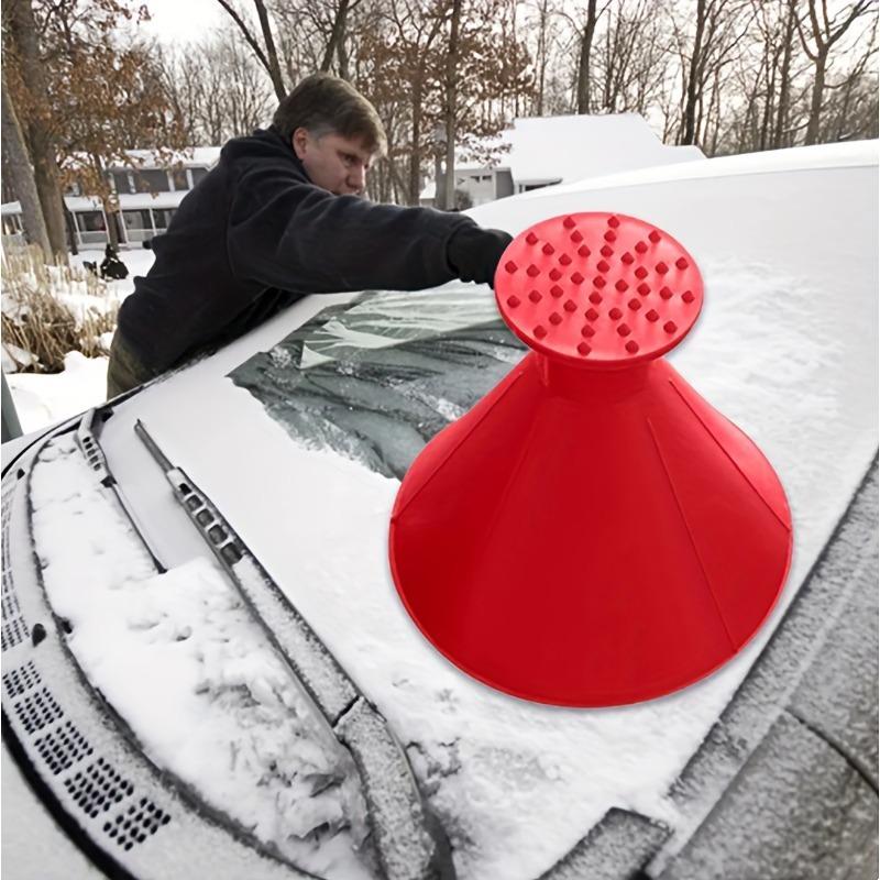 2/4pcs Car Window Ice Scraper Magic Funnel Snow Shovel, Round Plastic Snow Brush, Efficient Snow Removal Tool for Cars, Car Cleaning Tool