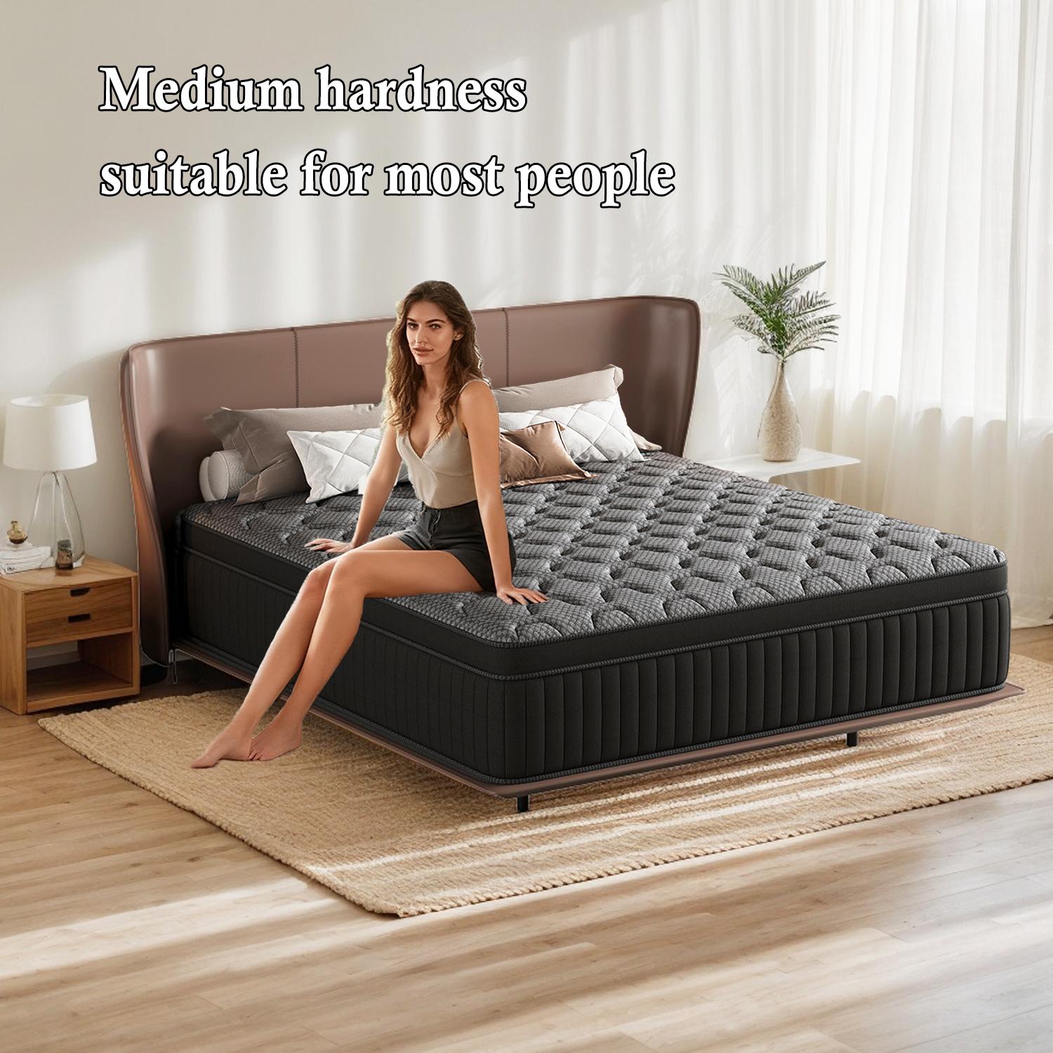 LODEIJA 8/10/12/14 Inch Twin, Full, Queen, King Mattress Memory Foam And Spring, Hybrid MattressMedium Firmness, Lumbar Support, For Home Rooms Hotels, Boxed Halloween ChristmasGift Furniture Ergonomic  size mattress Interior Modern size mattress