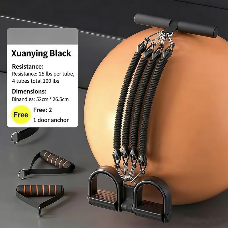 Multi-Functional Foot Resistance Band Set, Full Body Exercise, Sit-Up Aid, Leg and Abdominal Training, Stackable Home Gym Equipment