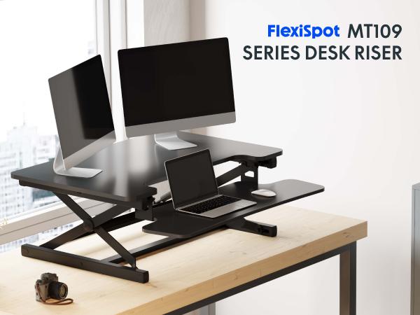 【TikTokShopfalldealsforyou】Standing Desk Converter, Height Adjustable Stand Up Desk Riser, Black Home Office Desk Workstation for Dual Monitors and Laptop