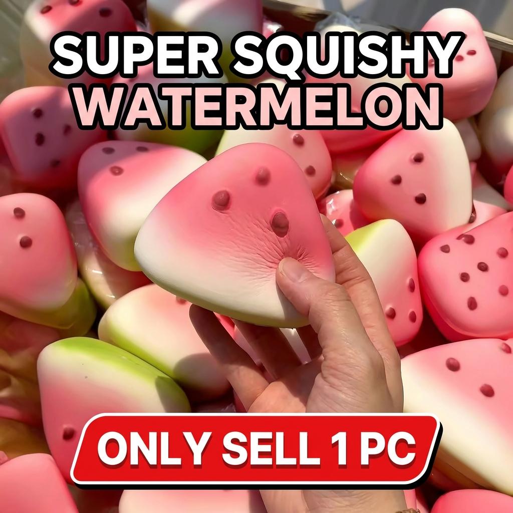 Realistic Slow Rebound Watermelon Squishy - Cute Wet-Texture Stress Reliever - Portable Sensory Fidget Toy - Fun Decompression Gift