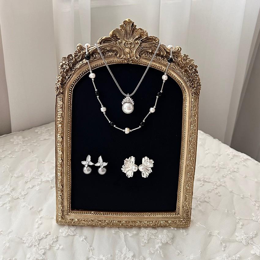 Resin Jewelry Display Frame, Velvet Necklace Holder, Earring Stand, Desktop Decor, Holiday Gift, Jewelry Organizer