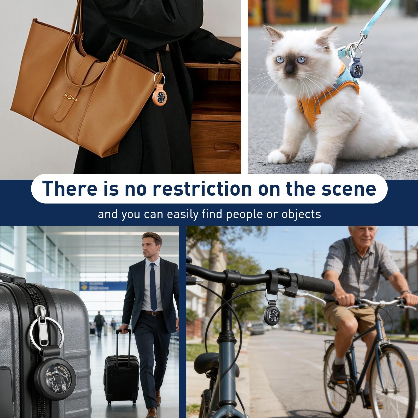 1pcs Transparent Vehicle Tracker with High-Quality Keychain Case, Global Tracking, Supports Apple Find My iOS System, Suitable for Cars Bikes Pets Luggage