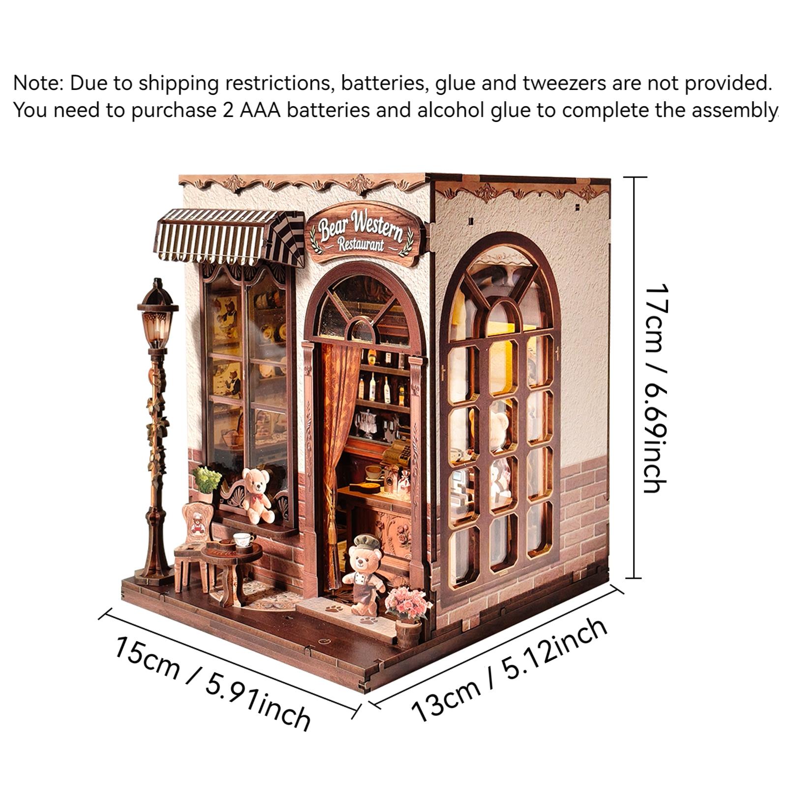 DIY House 3D Bookshelf Decoration Set, Handmade Model Kit, Perfect Gift for Birthdays & Holidays, No Batteries Required