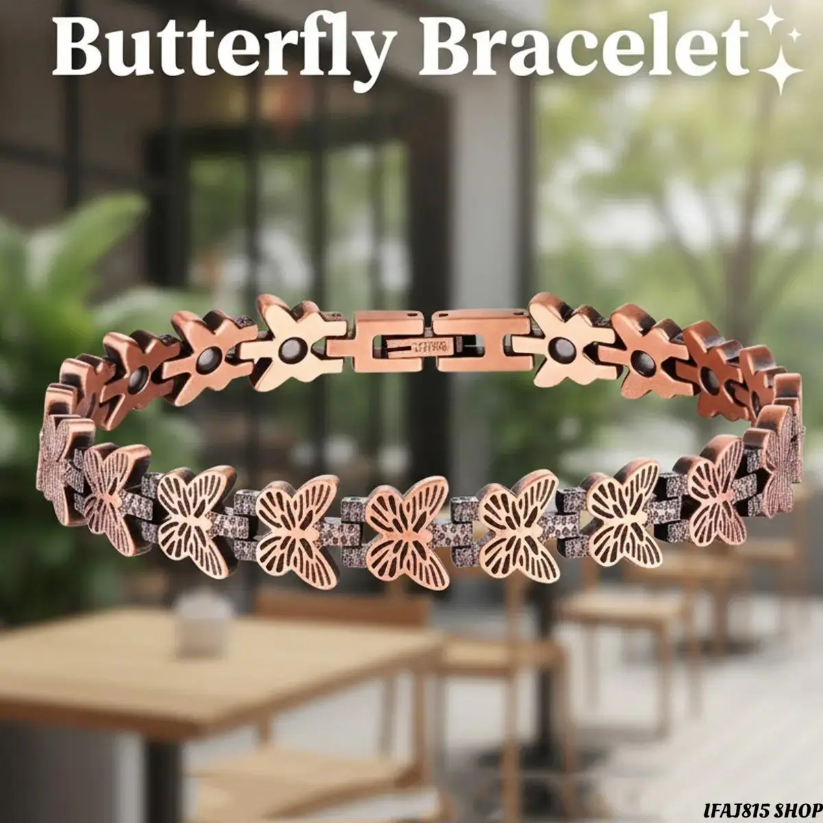 Copper Bracelet for Women, Vintage Butterfly Magnetic Bangle with Adjustable Pure Copper Design, Trendy Boho Jewelry Accessory with 3500 Gauss Magnet Detail, Elegant Statement Bracelet for Valentine’s Day, Birthday, Mother’s Day Gift & Daily Wear
