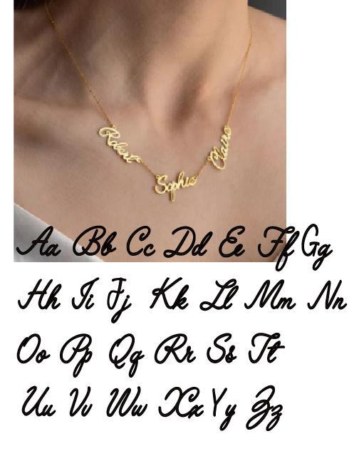 AS030 Personalized Custom Multiple Name Necklaces Stainless Steel Couple Name Necklaces Family Gifts For Mother's Day