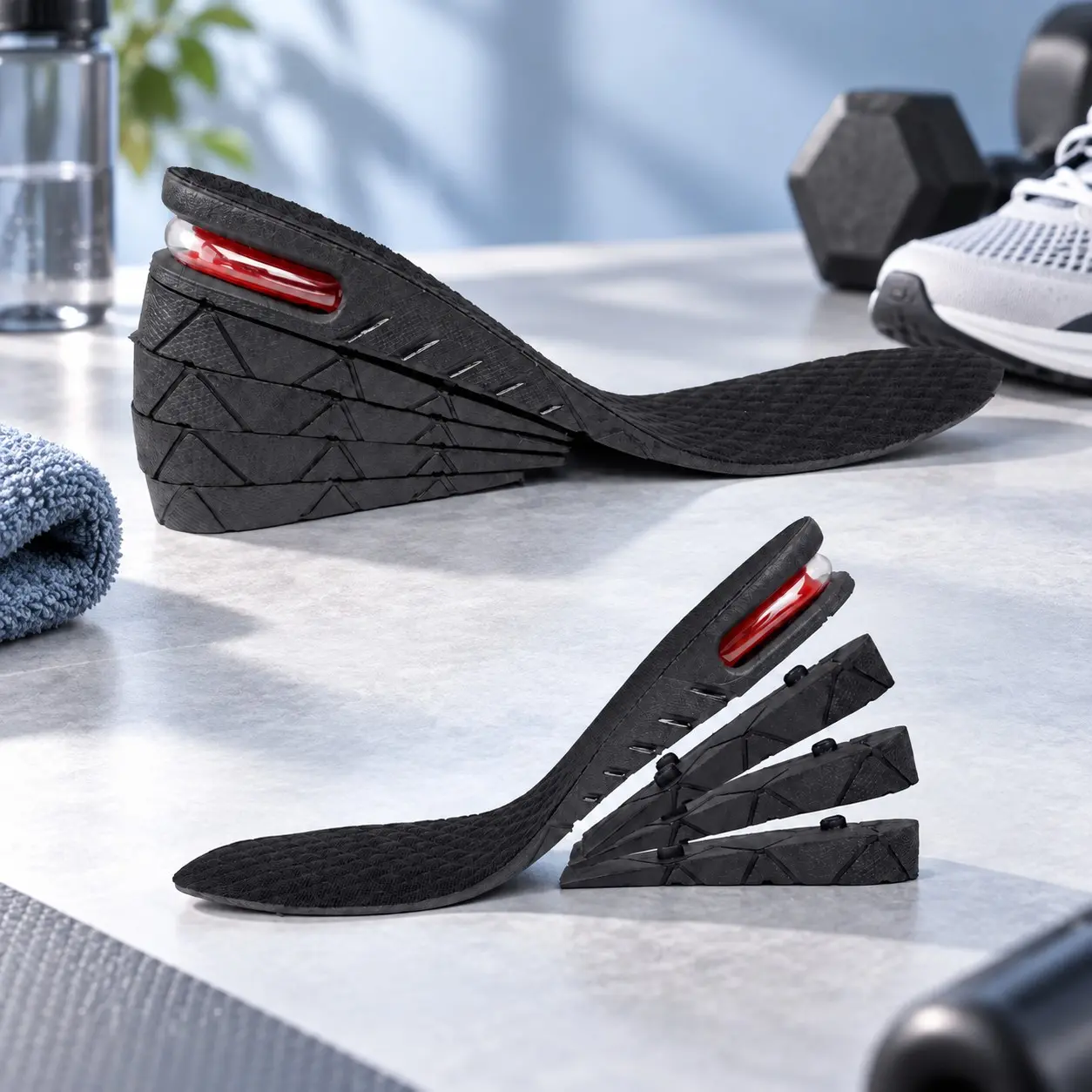 Invisible Height Increase Insoles for Men & Women, Detachable Heel Lift Inserts, Comfortable Breathable Shoe Lifts for Sneakers & Boots
