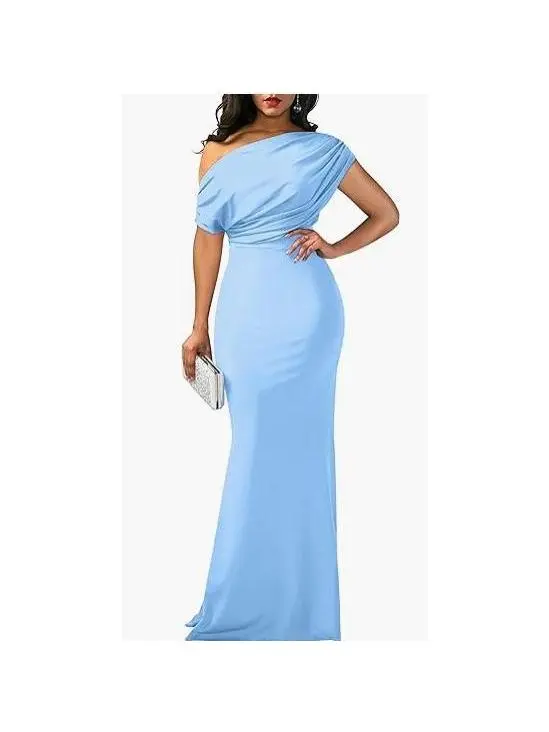 Vestido Largo Ajustado con Hombros Descubiertos | Silueta Elegante que Estiliza tu Figura