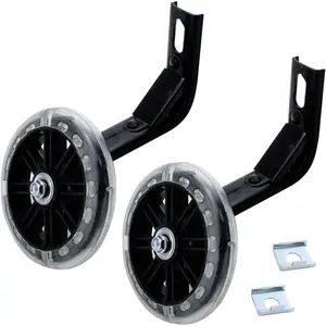 Pair of Bicycle Auxiliary Wheel Children's Bicycles Accessories For 12" 14" 16",Flash Training Wheels