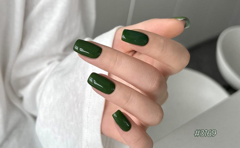 GAOY Jade Spectrum Green Gel Nail Polish Set, Mint, Moss and Emerald Shades, Gemstone Nail Art Manicure