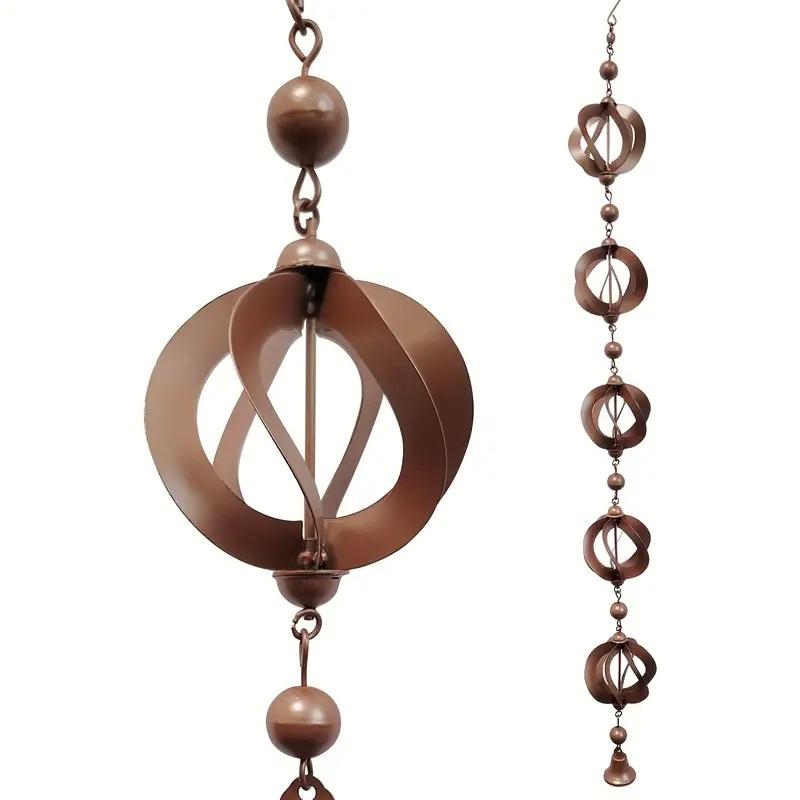 1pc Rain Chain Hanging, Wind Chime, Outdoor Garden Decor, Wall Mounted, Mushroom Design, Rotating Rain Chain, Room & Window Decoration