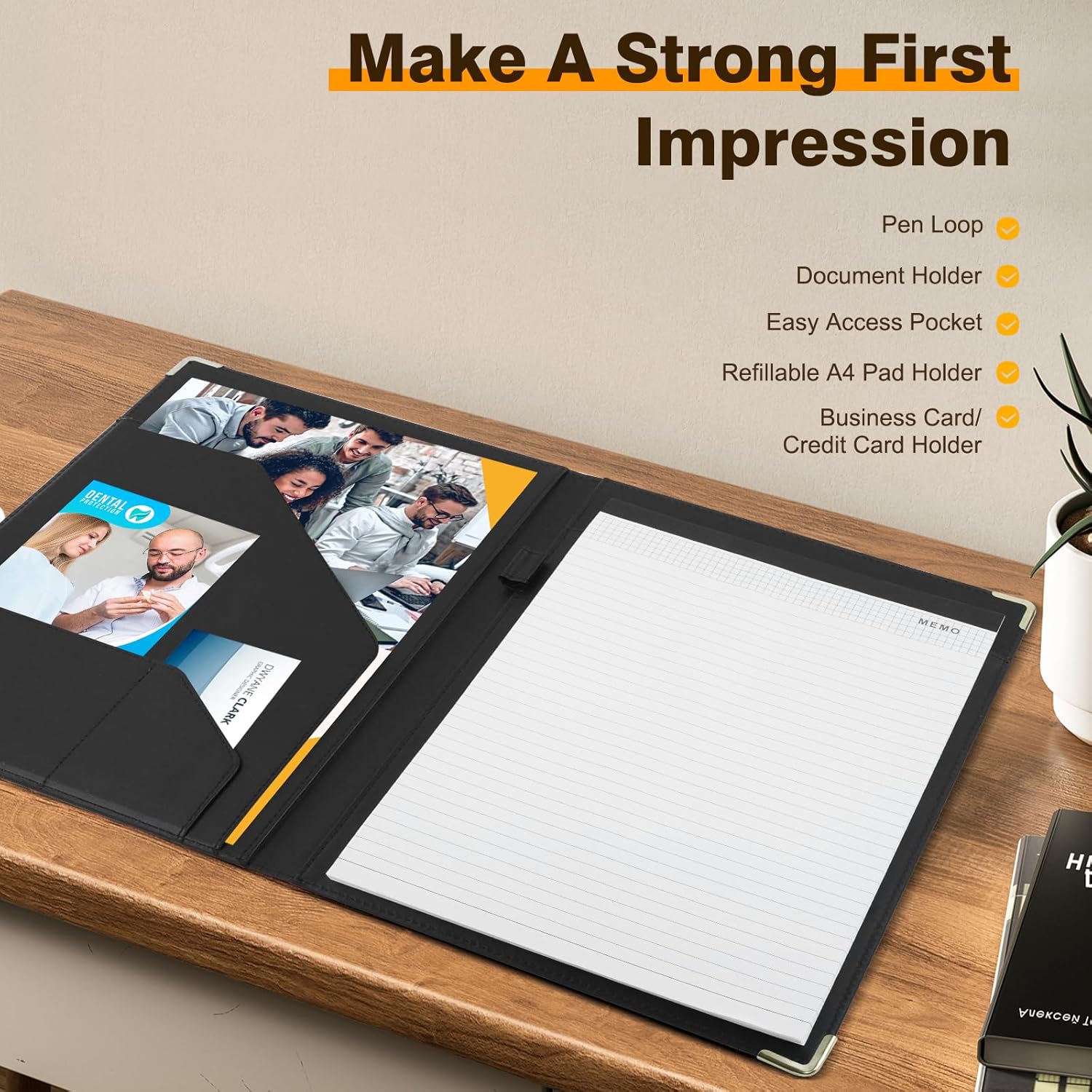 Padfolio Portfolio Binder - Thickened Business Folder for Interview Resumes, Legal Documents | Notepad Not Included,Durable, Black Padfolio Portfolio Binder - Thickened Business Folder for Interview Resumes, Legal Documents | Notepad Not Included,Durable, Black