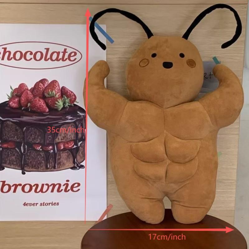 Cute Muscle Cockroach Plush Toy Pillow, Creative Stuffed Doll, Funny Ugly Cute Plaything for Boys and Girls, Kids' Fun Accessory