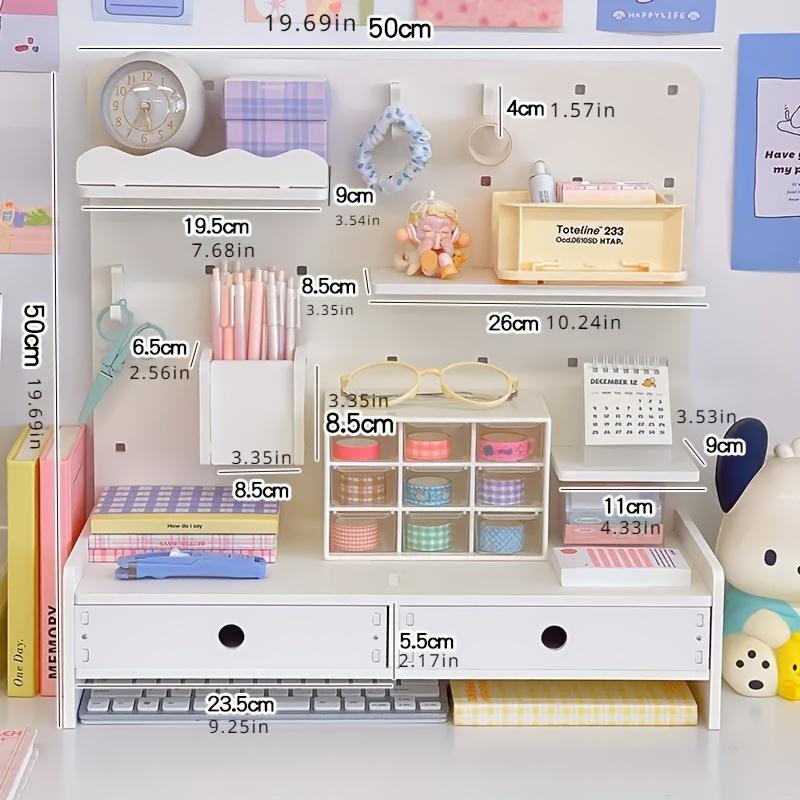 Faridabio desktop storage rack, punch-free storage shelf, ideal for dormitories and offices, perfect for organizing cosmetics, stationery and books, suitable for tables and drawers in homes and offices