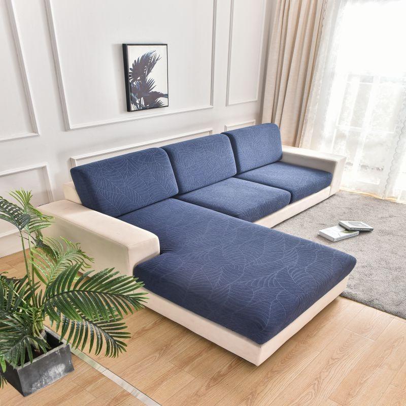 Waterproof Large Leaf Print 3D Stretch Sofa Cushion Cover, All-Season Dustproof Sofa Cover, Pet-Friendly Anti-Scratch Furniture Protector for Dogs & Cats, Ideal for Living Room & Bedroom Home Decor, Parties & Festivals.