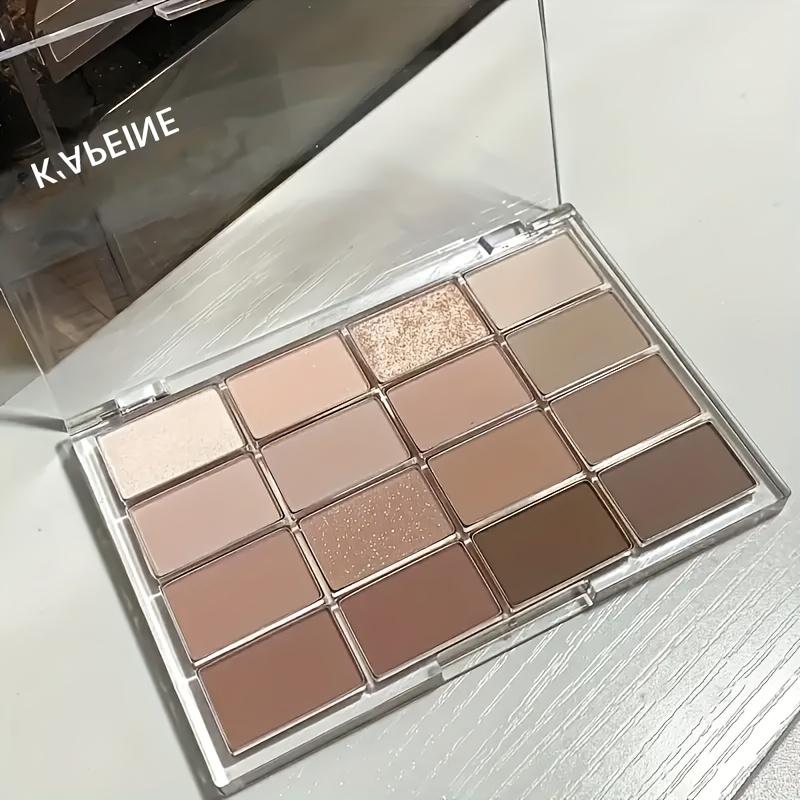 16-Color Chocolate Eyeshadow Palette with Matte and Fine Glitter Earth Tones for a Natural Look, Long-Lasting Smudge-Proof Sparkly Neutral Palette