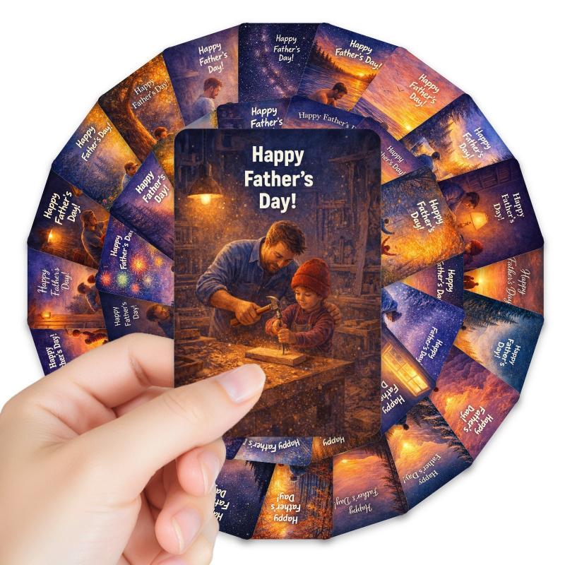 36-sheet Father's Day Card Set, Memorial Cards, Thank You Greeting Cards, Holiday Gift, Festival Postcards, Perfect for Dad
