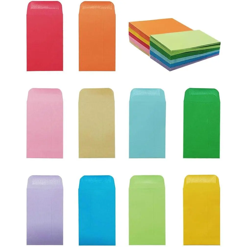100 Pack  and Small  Envelopes, Colorful  Envelopes