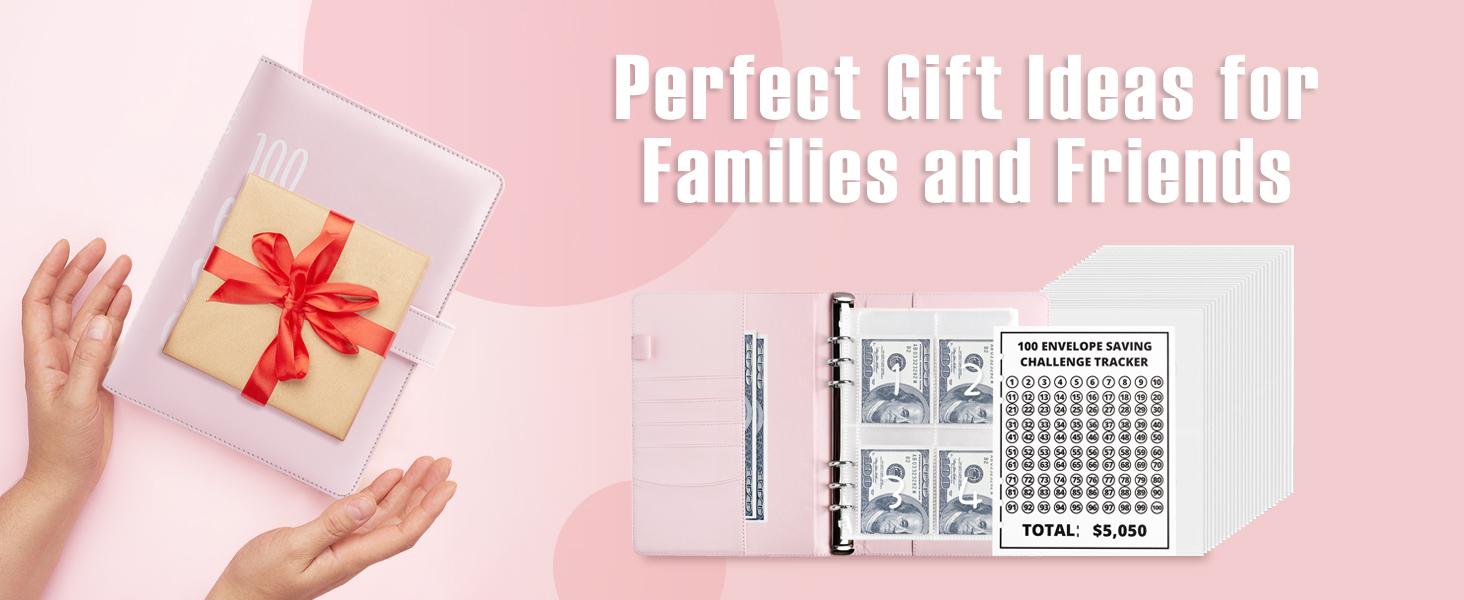 100 Envelopes Money Saving Challenge - A5 Money Saver Budget Binder Book with Cash Envelopes and Numbers, 100-Days of Easy and Funny Ways to Save $5,050 Cash Envelope Challenge Binder, Black