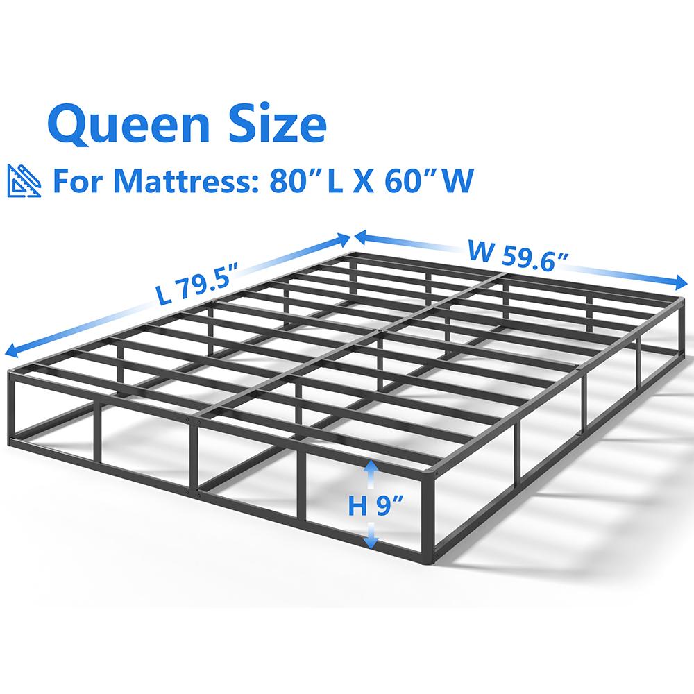 Edenza-Queen Box Spring 9 Inch5 7 9 box spring, Heavy Duty Mattress BoxSpring Foundation, Sturdy Queen Box Springs for Bed with Fabric Cover Set, Easy Assembly, Noise Free fabric cover set