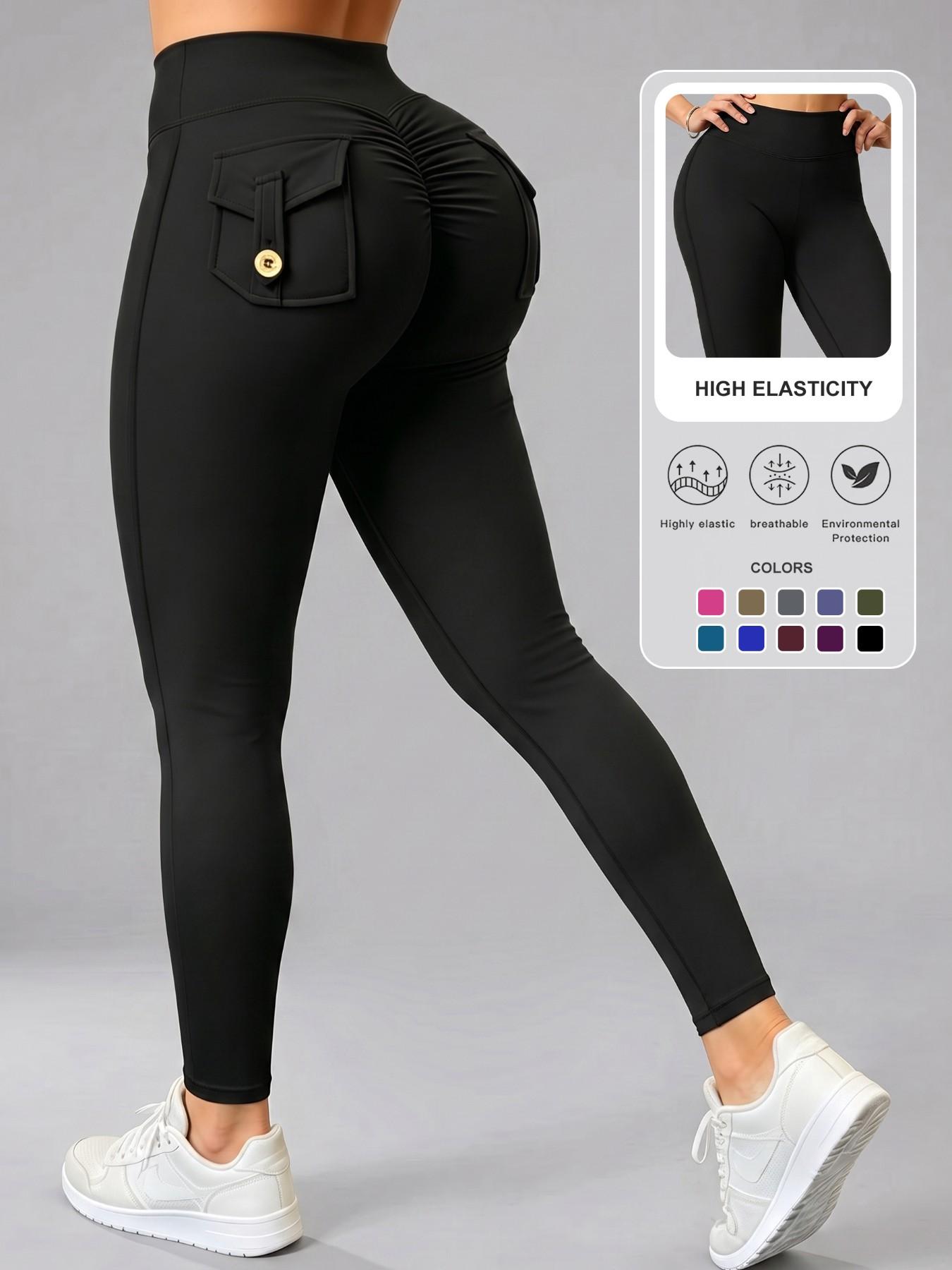Women's High-Waisted Sporty Skinny Trousers, Athletic Skinny Pants, Ruched Butt-Lifting Yoga Pants, High Waist Sportswear, Comfortable for All Seasons, Ideal for Active Lifestyle