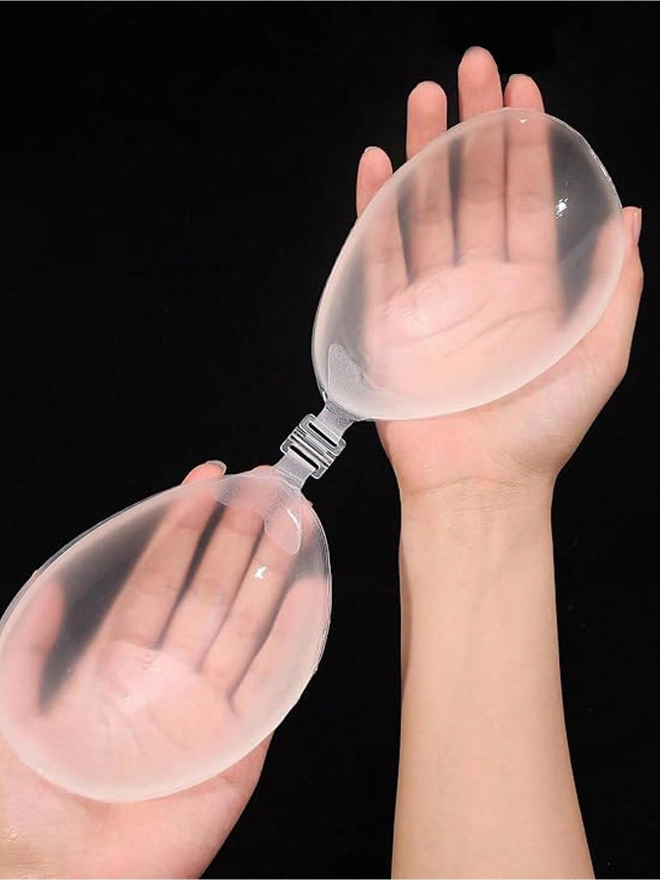 Women's transparent sticky gathering bra, gathers the breasts, prevents them from spreading outward, invisible and seamless bra pads, no shoulder straps bra, suitable for dresses, wedding gowns, formal wear, bikinis, casual minimalist bras