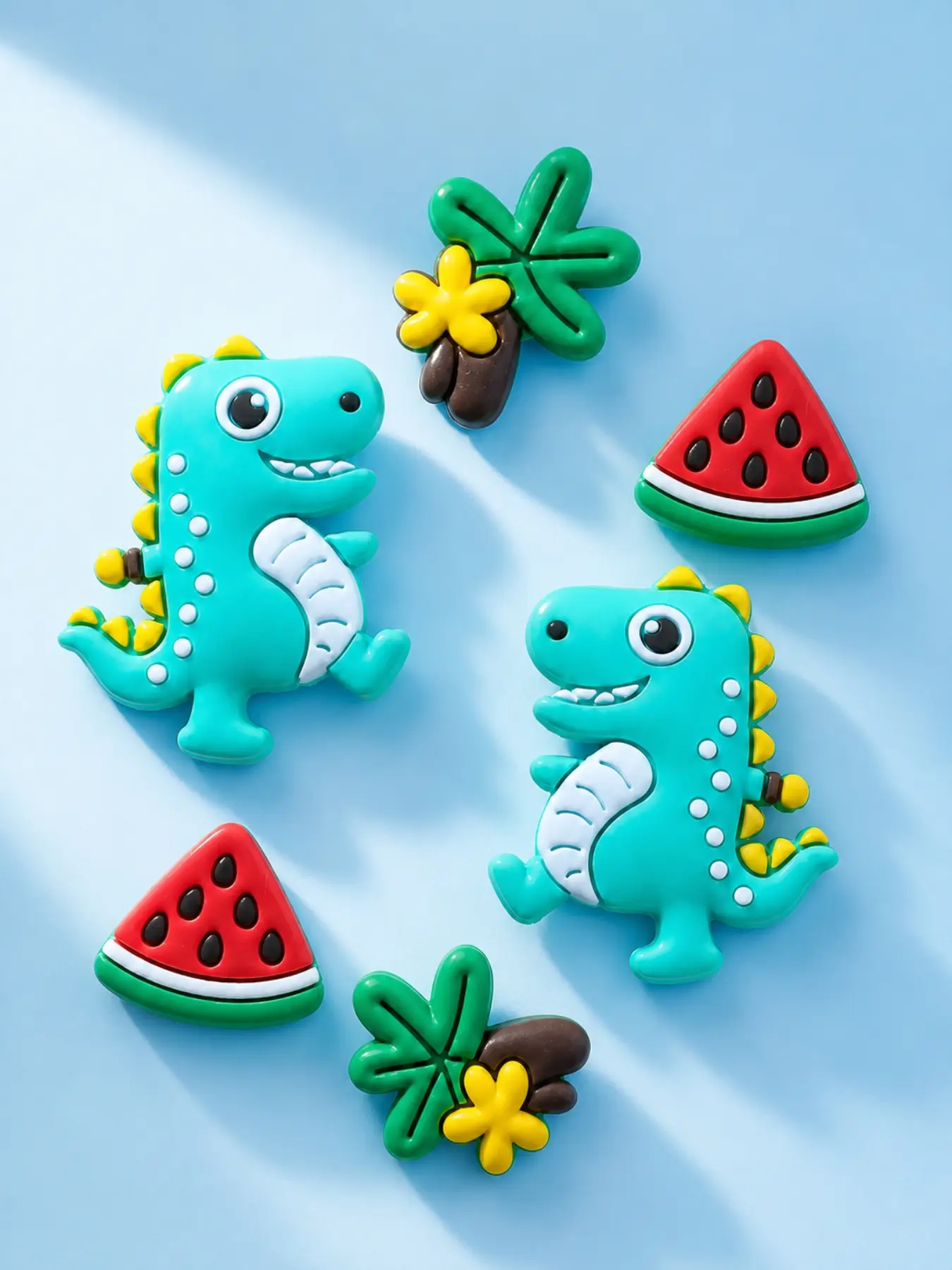 New Cute Light Blue Dinosaur Charm, Stylish Shoe Decoration for Crocs, Fun Accessory for Kids, Boys and Girls, Simple Hanging Decor