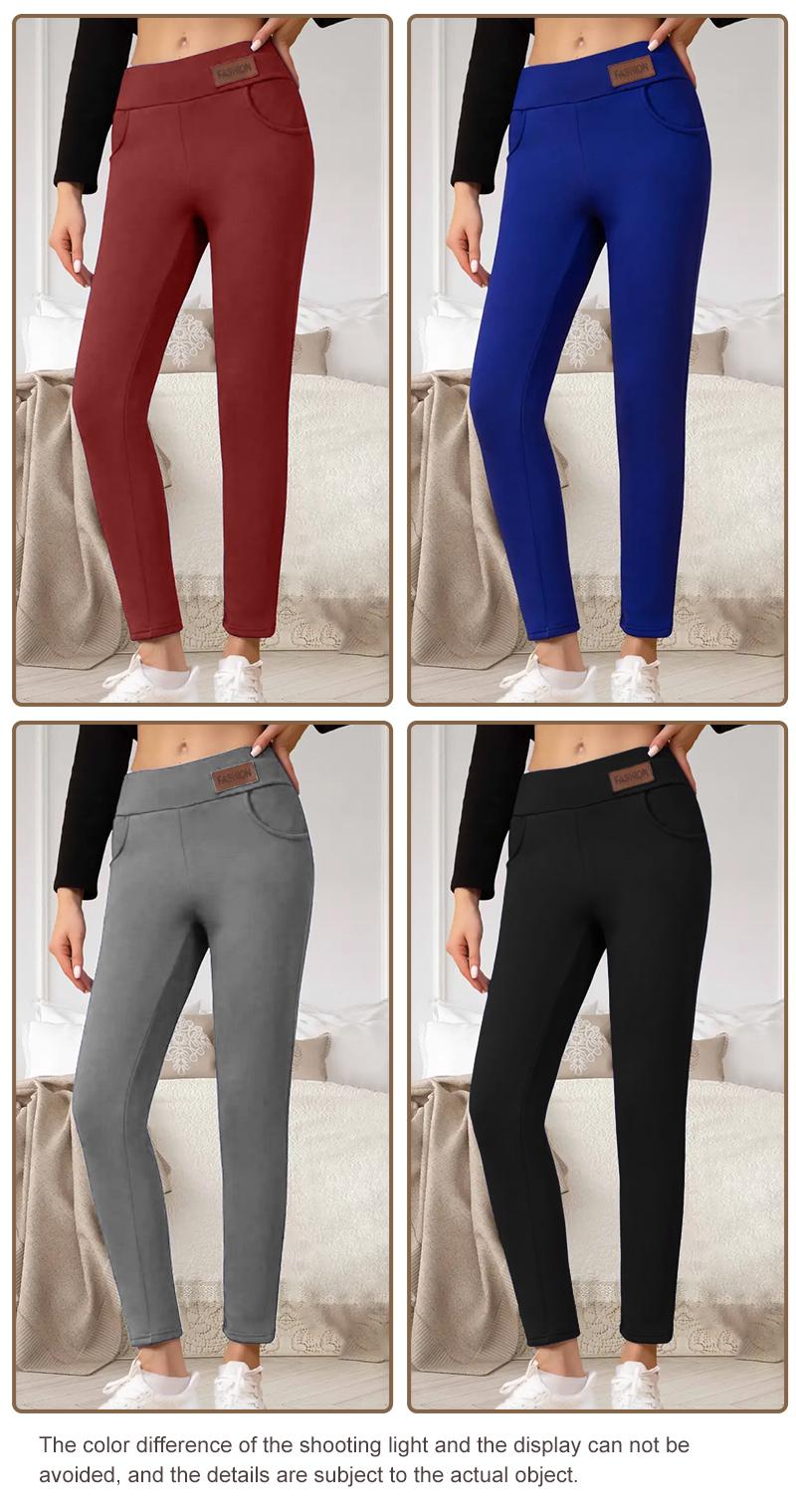 4PCS Elegant Stretchy Thermal Yoga Leggings: High Waist, Fleece-Lined with Pocket - Warm, Durable & Versatile for All Seasons Fashion leggings women flareleggings leggings pockets