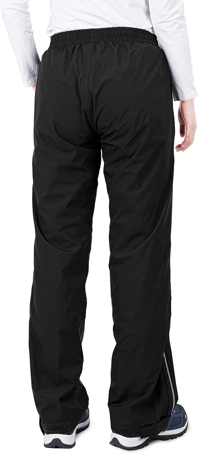 Women's Rain Pants, Lightweight Waterproof Rain Over Pants, Windproof Hiking Pants for Outdoor, Fishing, Rainy Day