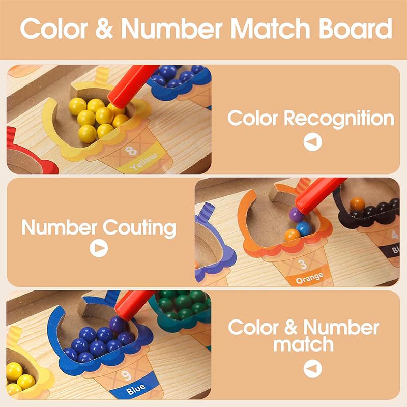 Qyeah Magnetic Color & Number study board -  Color Matching Learning Counting Board for Boys Girls students