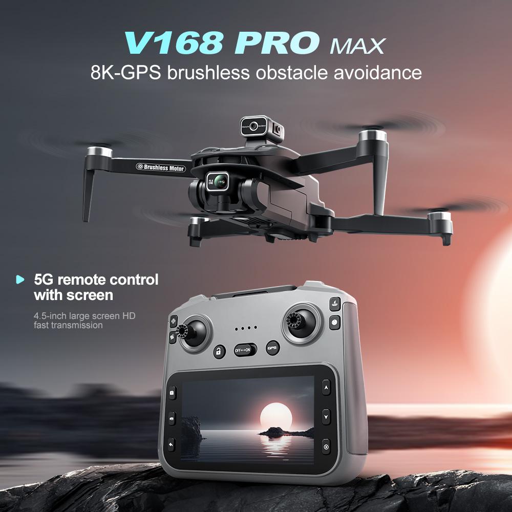 2025 GPS brushless 5G drone with 4.5in screen controller optical flow visual hover increased stability and easy control