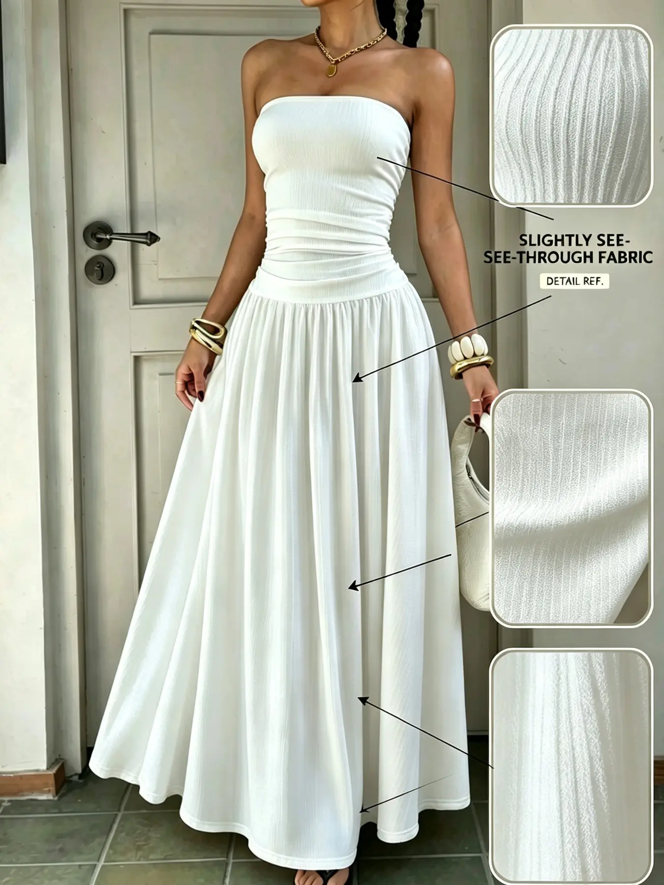 Women's Textured Knit Fashion Chic Sleeveless Long Cami Dress, Camisole Dress, Stylish Seamless Design, Perfect for Casual Wear & Daily, Everyday