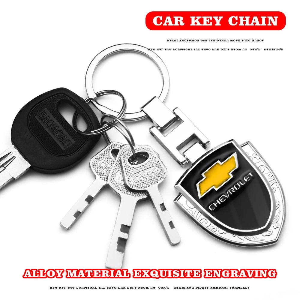 Car Style Metal Shield Keychain, Chevrolet Car Accessories, Durable Automotive Accessory, Stylish Vehicle Decoration, Keychain Attachment