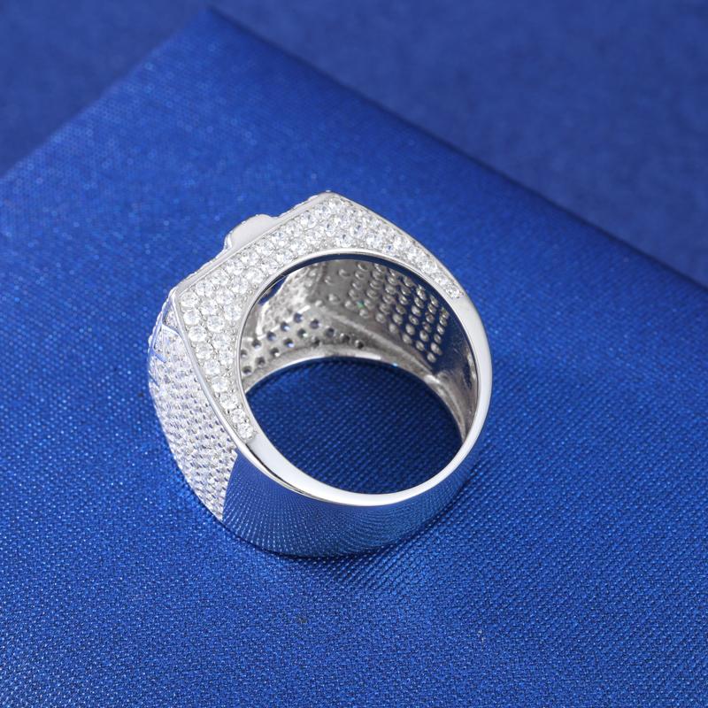 【#R422 】UCCIYO 18K Gold-Plated Cross Ring with Lab-Grown Moissanite S925 Sterling Silver  Moissanite Ring for Women Men Hip Hop Jewelry Gift