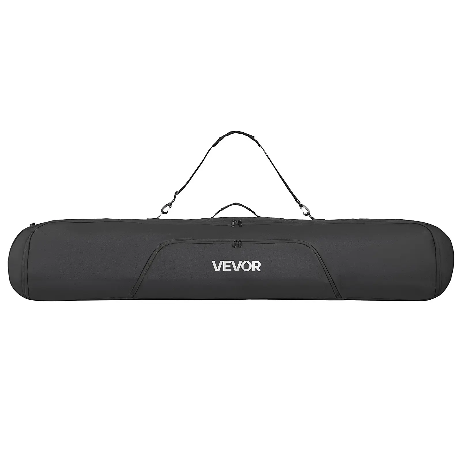 VEVOR Snowboard Bag, Up to 65 in/165 cm, Padded Skis Snowboards Bag for Air Travel, 600D Waterproof Oxford Fabric, with Adjustable Inner Straps, for Skis Poles Goggles Gloves Helmet Boots (Black)