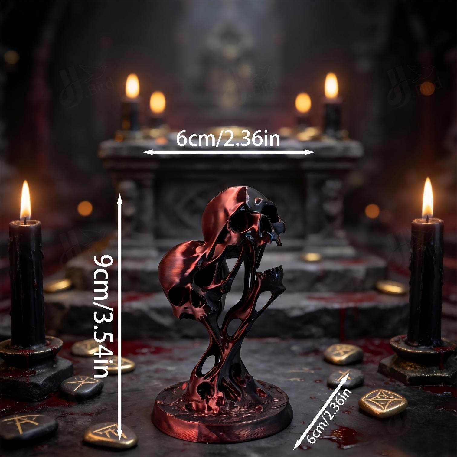 Gothic Style Dual Skull Ornament, Gothic Art Display, Home Bookshelf Desktop Decoration, Creative Collectible Figurine, Unique Decor