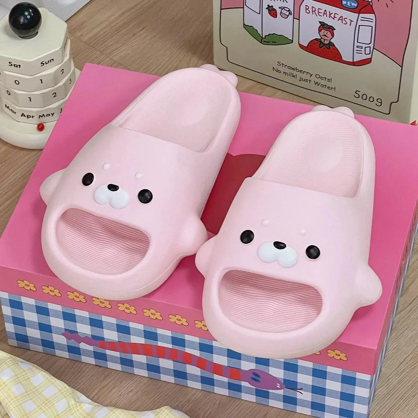 Cloud Seal Slipper Women Bear Cute Sandals Summer Flip Flops Beach Slides House Casual Room Home Shoes Kawai Flat Female Eva Men