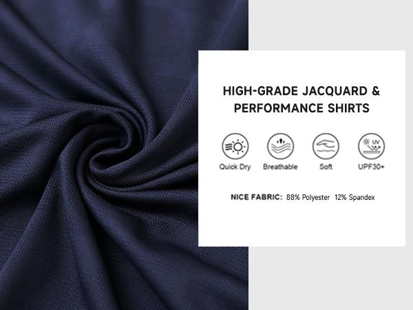 M MAELREG Mens Polo Shirts Short Sleeve Jacquard Performance Moisture Wicking Lightweight Casual Active Mens Golf Shirt Cool feeling