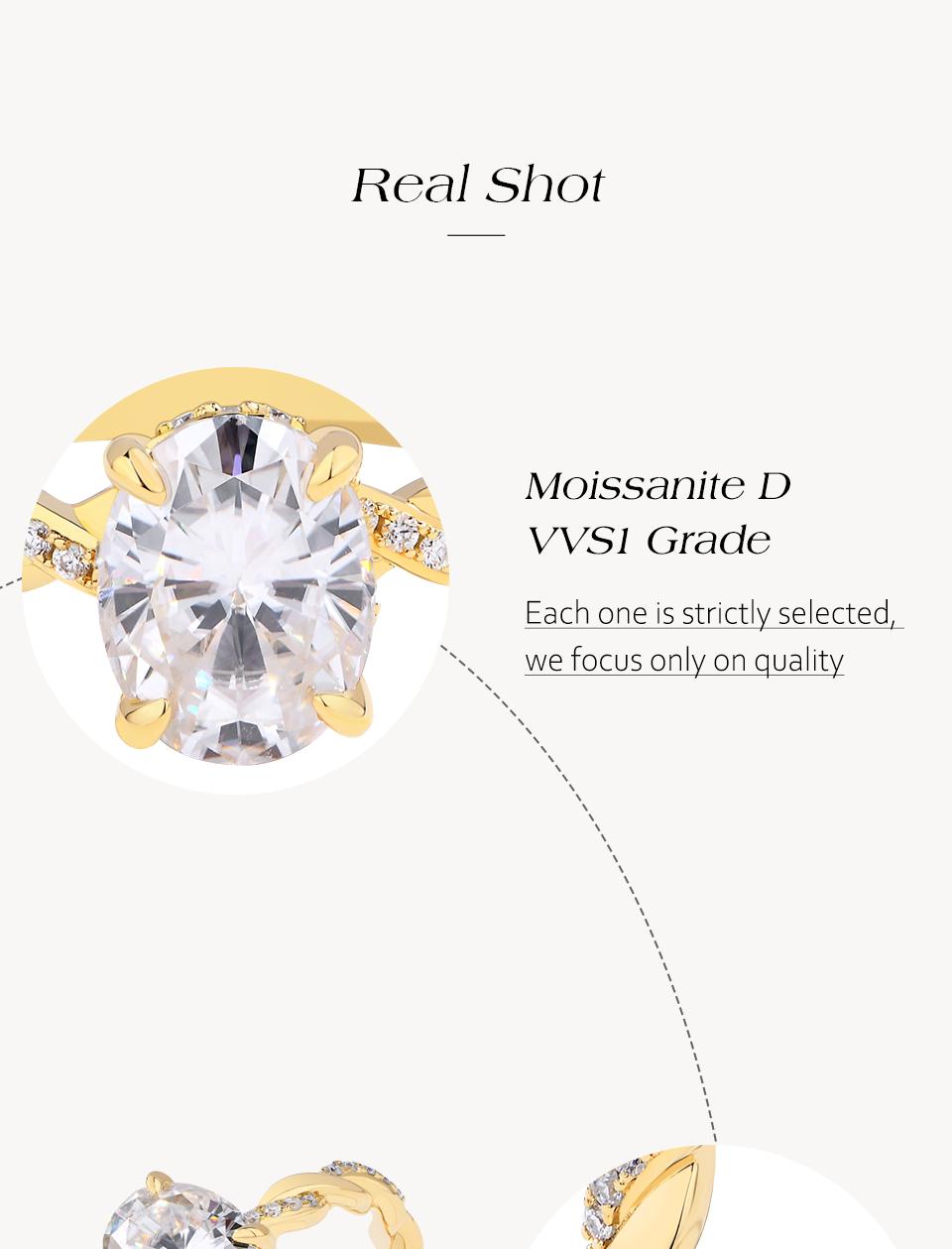 2CT Oval Shape Special Design D VVS1 Synthetic Moissanite Ring  for Women Birthday Gift Jewelry R206