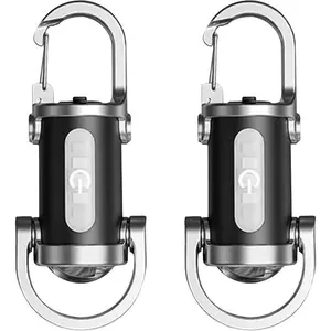 Rechargeable Keychain Flashlight: High-Brightness 800 Lumens, Aluminum Alloy EDC Mini Key Light; Features 7 Lighting Modes and a COB Work Light.