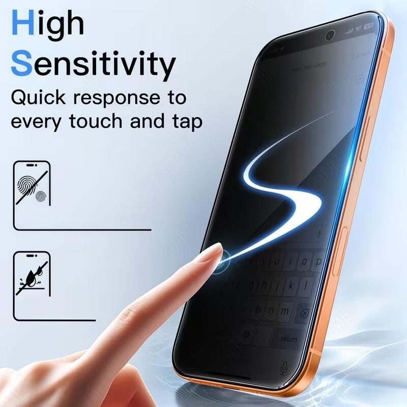 3 Pcs Privacy Tempered Glass Screen Protectors for iPhone 17 Pro Max/17 Pro/17E/16 Pro Max/16 Plus/For Iphone 15 Pro Max/14/13/12 Series Anti-spy Glass Privacy Screen Protective Film