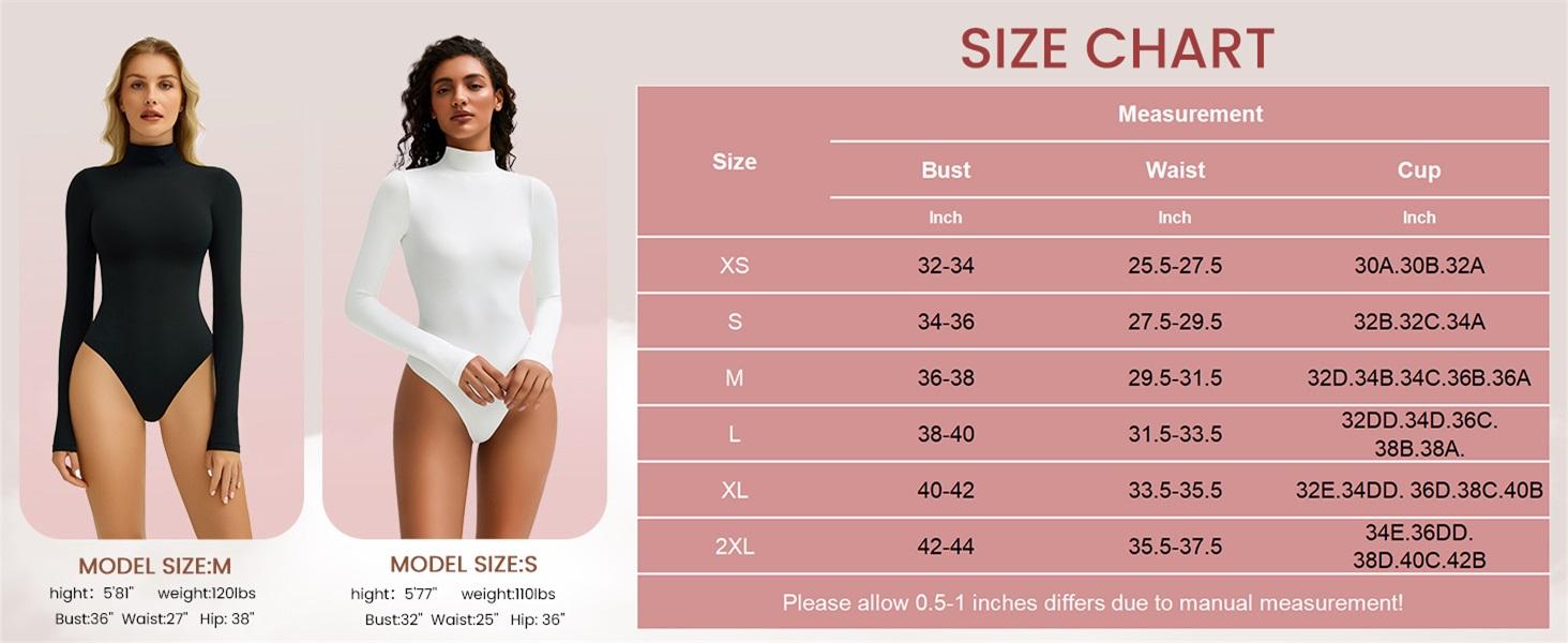 Avidlove Bodysuits for Women High Neck Long Sleeve Body Suits Snap Closure Double Lined Mock Neck Bodysuit Soft SpringStatements