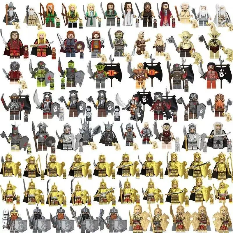 Mini Lord Rings Action Figures Building Block Ringwraiths Orcs Legion Elf King Princ Knight Dwarf Wizard Movie Characters Bricks