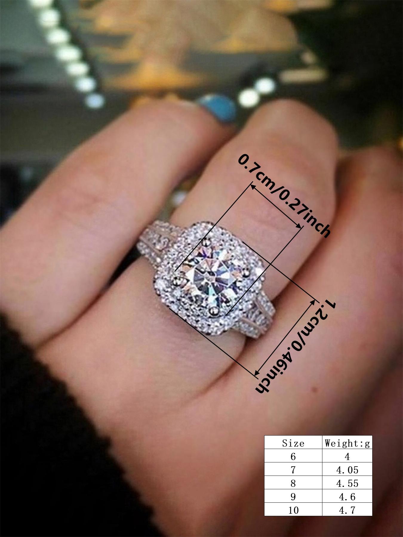 S925 Sterling Silver Fashion Elegant Artificial Diamond Ring, Luxury Jewelry for Women, Trendy All-match & Exquisite Jewelry for Birthday Gift, Artificial Zircon Rings