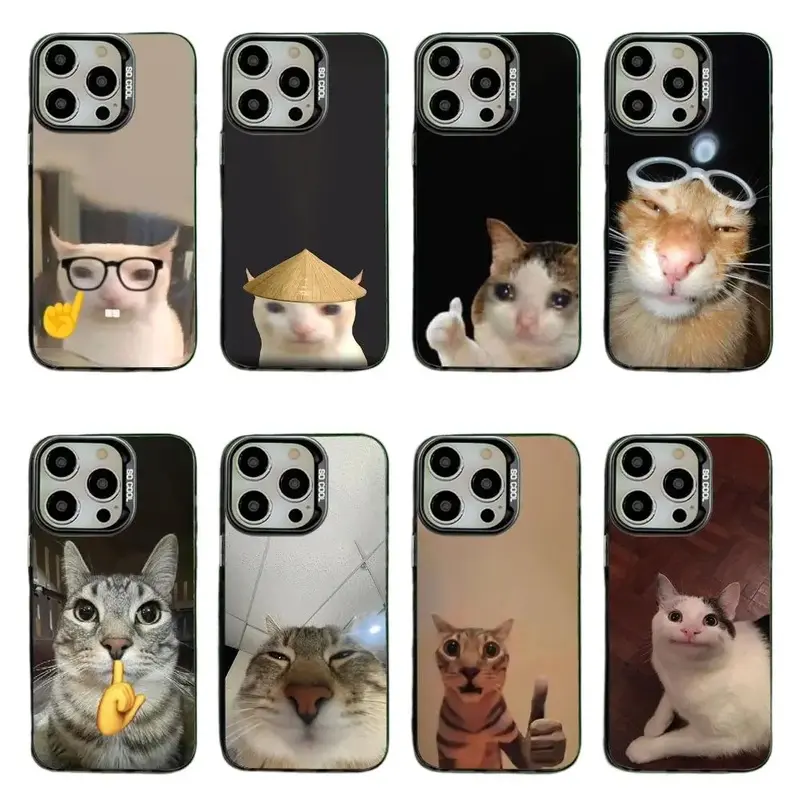 Funny Cat Meme TPU Plastic Smartphone Case - Shockproof, Dust-Proof, Compact Fit Accessory for iPhone 11/12/13/14/15/16/17 Pro Max Plus Air & Samsung S22/23/24/25, Ideal Halloween Gift, Multi-Model