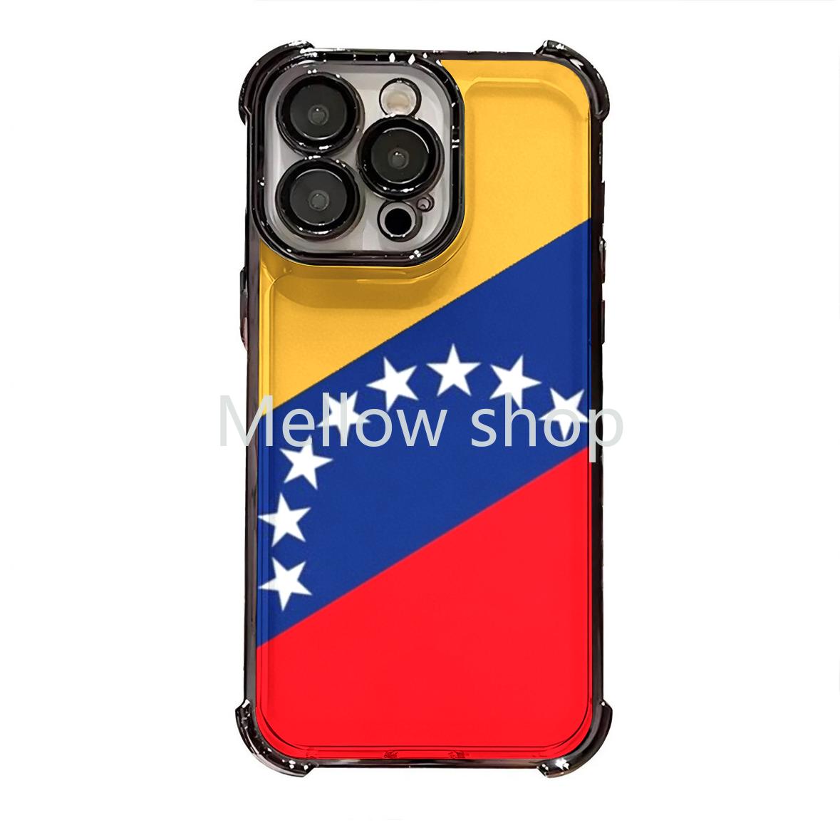 Venezuelan National Flag Country Map Cultural Landscape Folk Element Collage Montage Phone Case with Full Lens Protection for iPhone 17/16/15/14/13/12/11 Pro Max/Pro/Plus & Samsung S23/S24/S25/S26 Ultra/Plus,Durable Anti-Drop Case for South America Travel